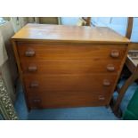 A mid 20th century Stag teak chest of four long graduated drawers, 69cm h x 77cm w Location: