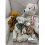 Three Deans Rag Book stuffed bears, together with a Steiff Hoppi Rabbit Location: