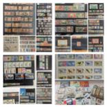 Stamps, stock cards, GB Mint, used and Commonwealth (17), Thematic and other stamps on cards,