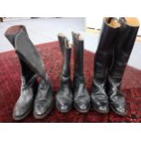 Three pairs of gents vintage black boots A/F to include a pair of Kemptown 7790, size 8.5, a pair of