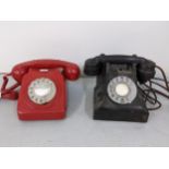 Two mid 20th century telephones to include a black Bakelite AEP telephone, Location: