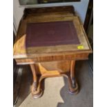 A Victorian walnut Davenport with four side drawers, on button feet, 68cm x 59cm x 59cm Location: