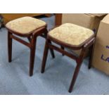 A pair of vintage centa style stacking stools together with a group of five lamps to include a