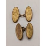 A pair of 9ct gold cuff-links 2.8g, Location: