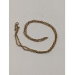 A yellow metal chain A/F, total weight 6.5g Location: