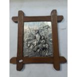 An early 20th century embossed metal clad panel of Don Quixote and Sancho Location:RWM