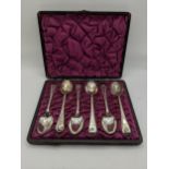 Six silver teaspoons, hallmarked London 1867 in a case A/F, total weight 110g Location: