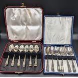 A set of six silver teaspoons, hallmarked Sheffield 1931, 60g, and a set of six silver plated