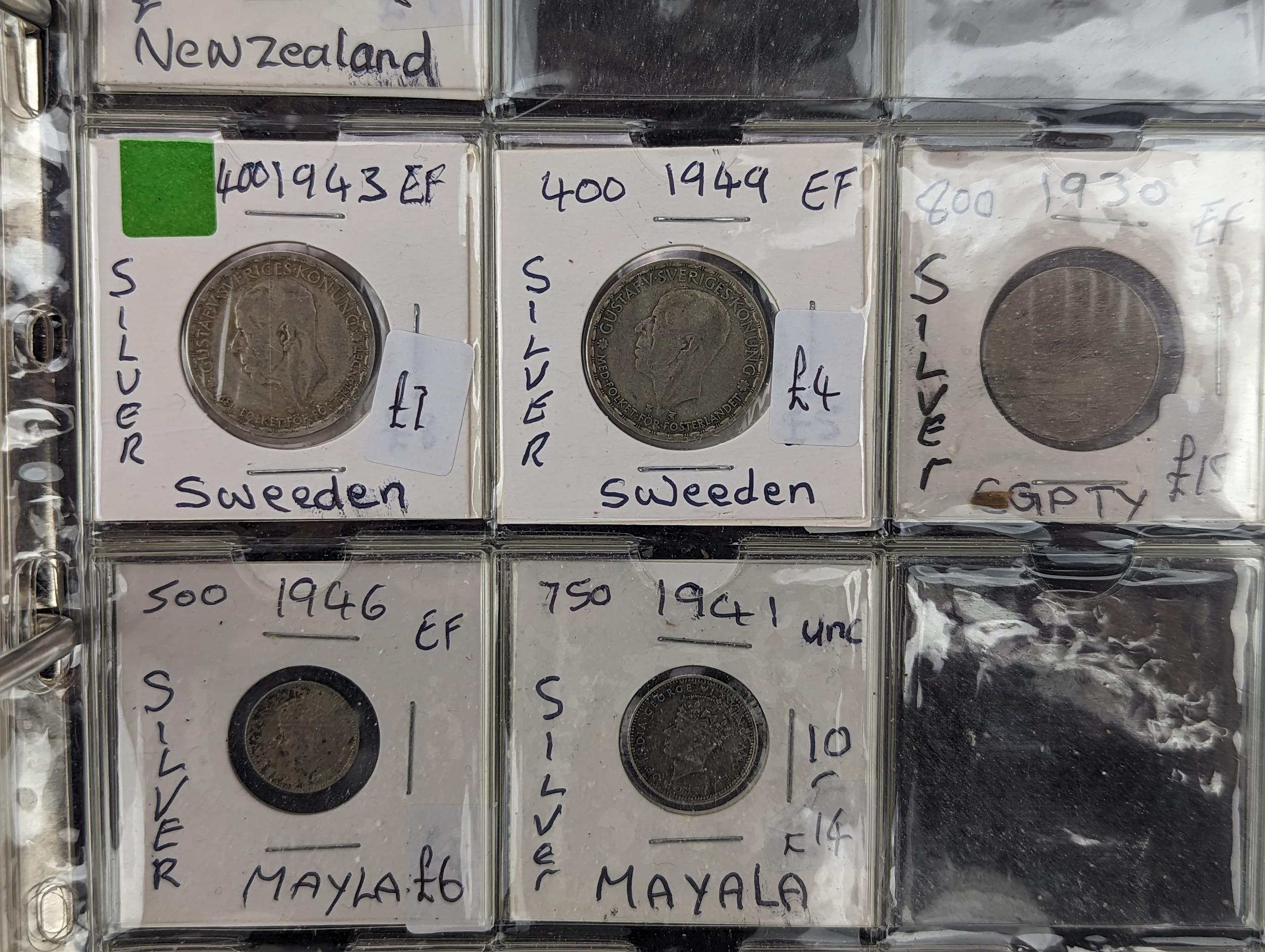 An album of mixed world silver coinage to include a 1912 British Trade Dollar, 1861-1908 Chinese - Image 46 of 58