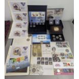 A collection of proof and uncirculated 50 pence coins to include First Day examples, Girl Guiding