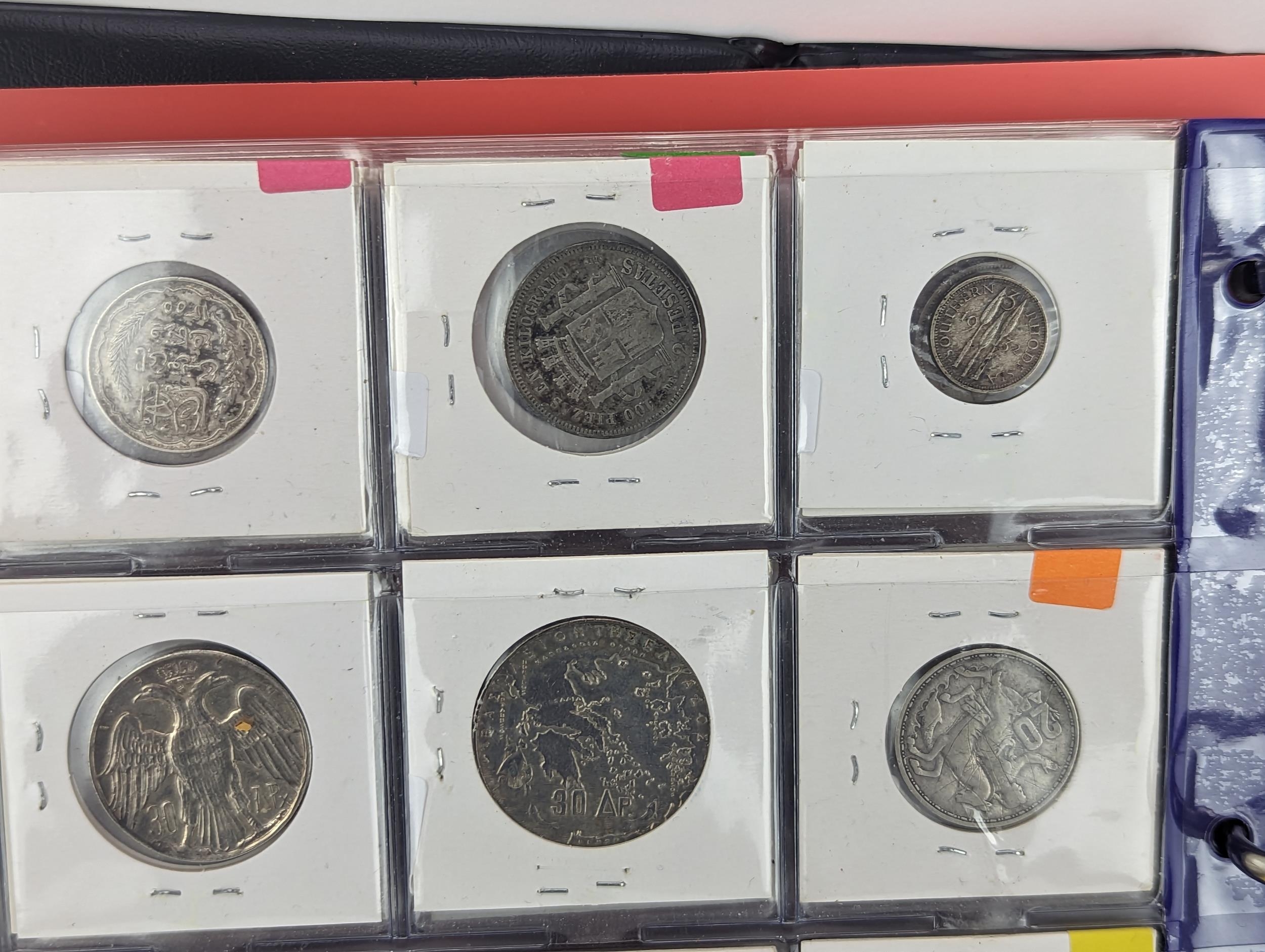 An album of mixed world silver coinage to include a 1912 British Trade Dollar, 1861-1908 Chinese - Image 20 of 58