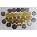 A collection of Replica British coinage to include a replica William III 5-Guinea, George IV 1826