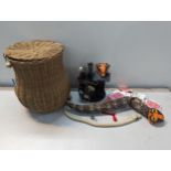 A vintage 1980's collectors workshop magic 'Khyber Kobra' with wicker basket and one other snake