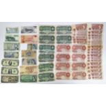 A collection of 20th century banknotes to include pre-war One Pound and Ten Shilling notes, along