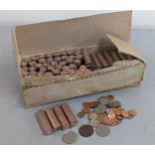 A 1971 £20 cardboard Post Office box A/F of Irish half pennies, containing approx 77 sealed tubes