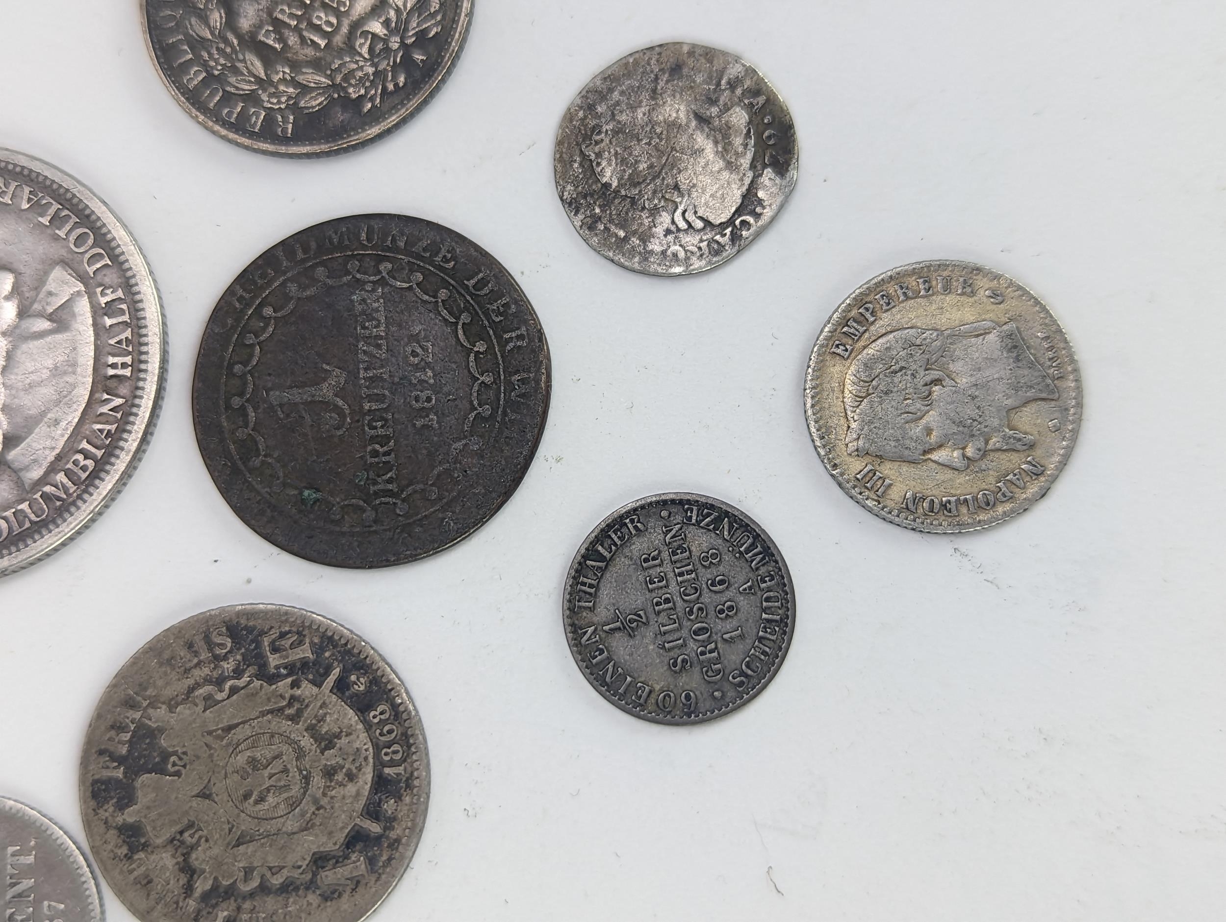 A group of 19th century and other coinage to include napoleon III 1 Franc 1852, 1868 and 1865 5 - Image 7 of 8