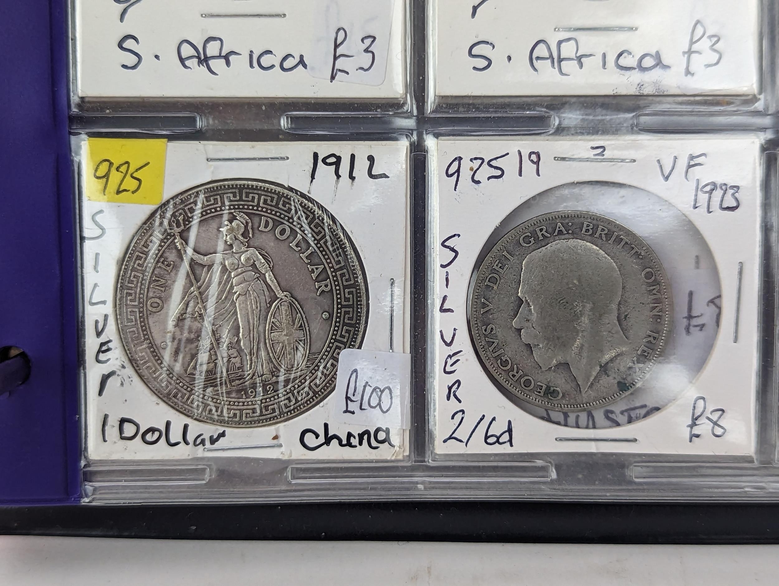 An album of mixed world silver coinage to include a 1912 British Trade Dollar, 1861-1908 Chinese - Image 3 of 58