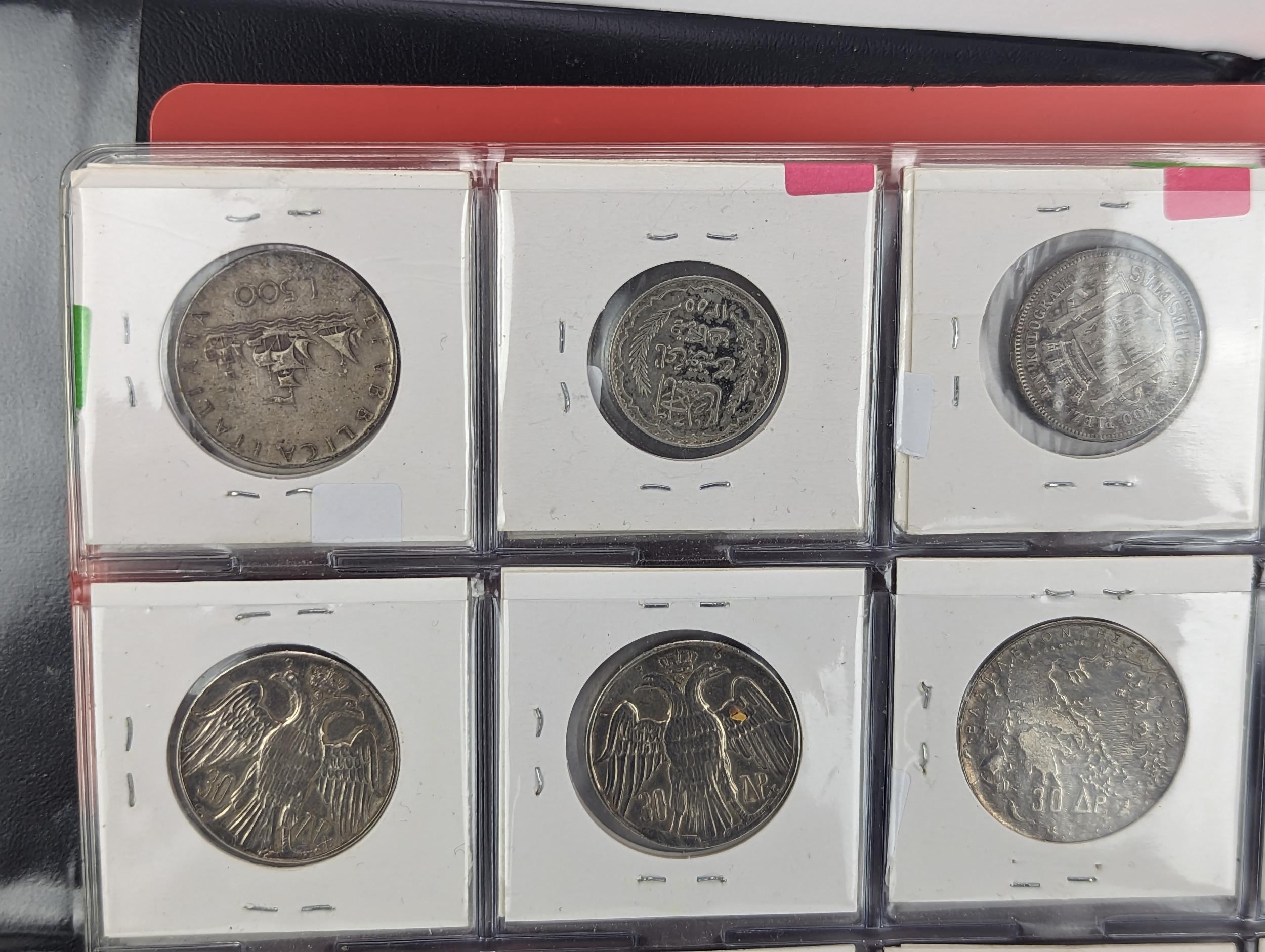 An album of mixed world silver coinage to include a 1912 British Trade Dollar, 1861-1908 Chinese - Image 19 of 58