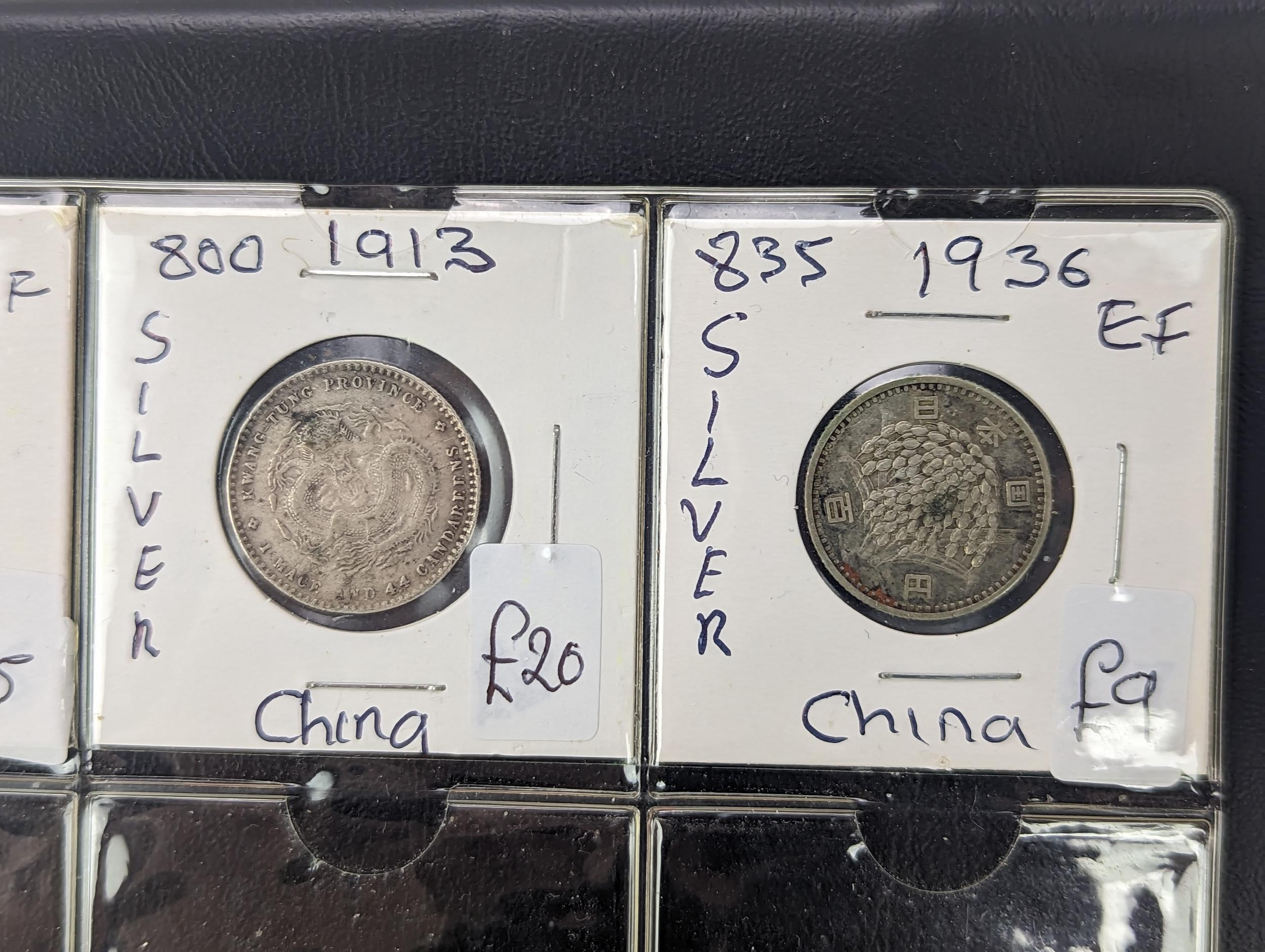 An album of mixed world silver coinage to include a 1912 British Trade Dollar, 1861-1908 Chinese - Image 48 of 58