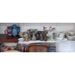 Mixed 20th Century household items to include pewter tankards, a vintage canteen of cutlery, early