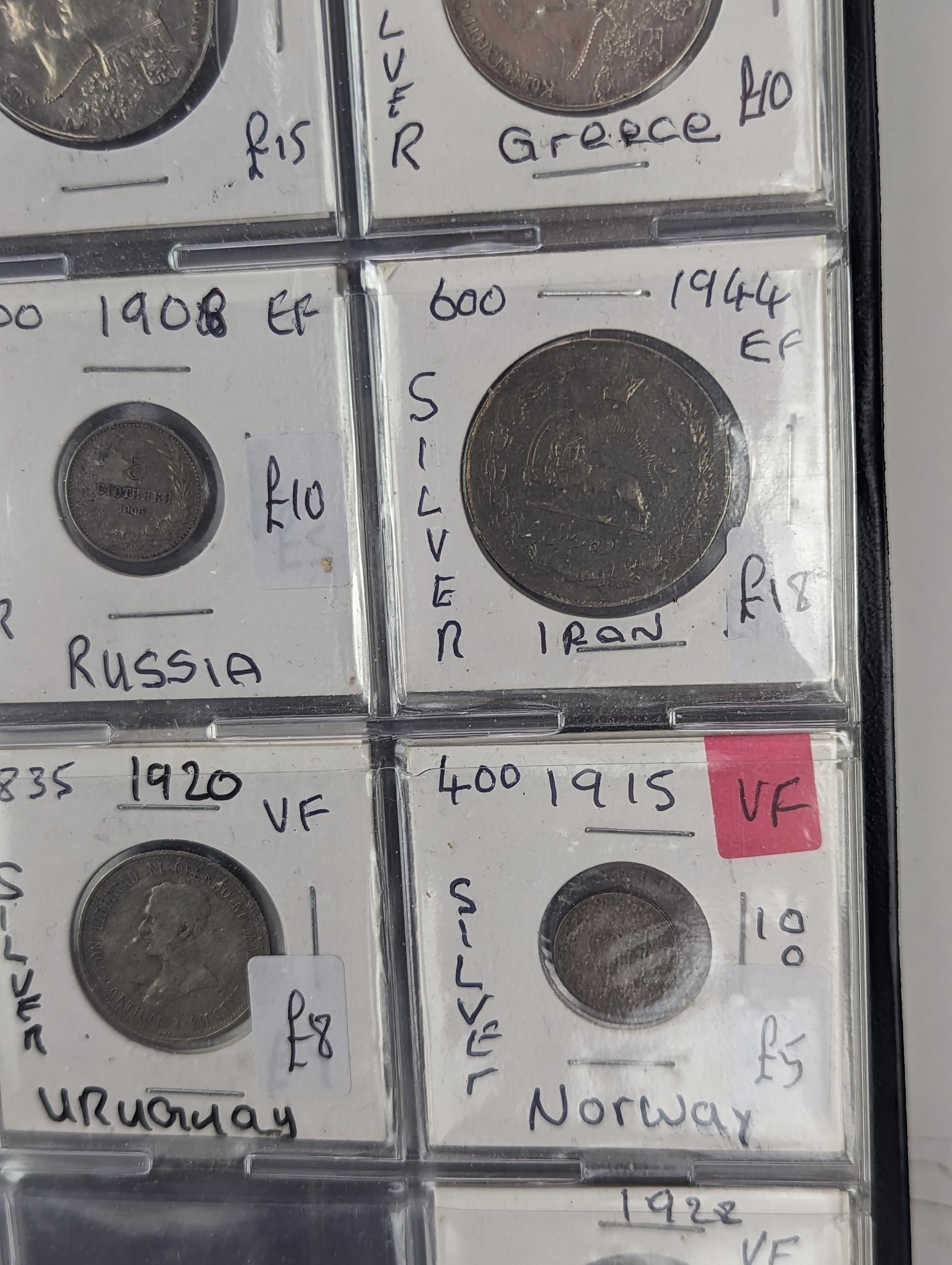 An album of mixed world silver coinage to include a 1912 British Trade Dollar, 1861-1908 Chinese - Image 17 of 58