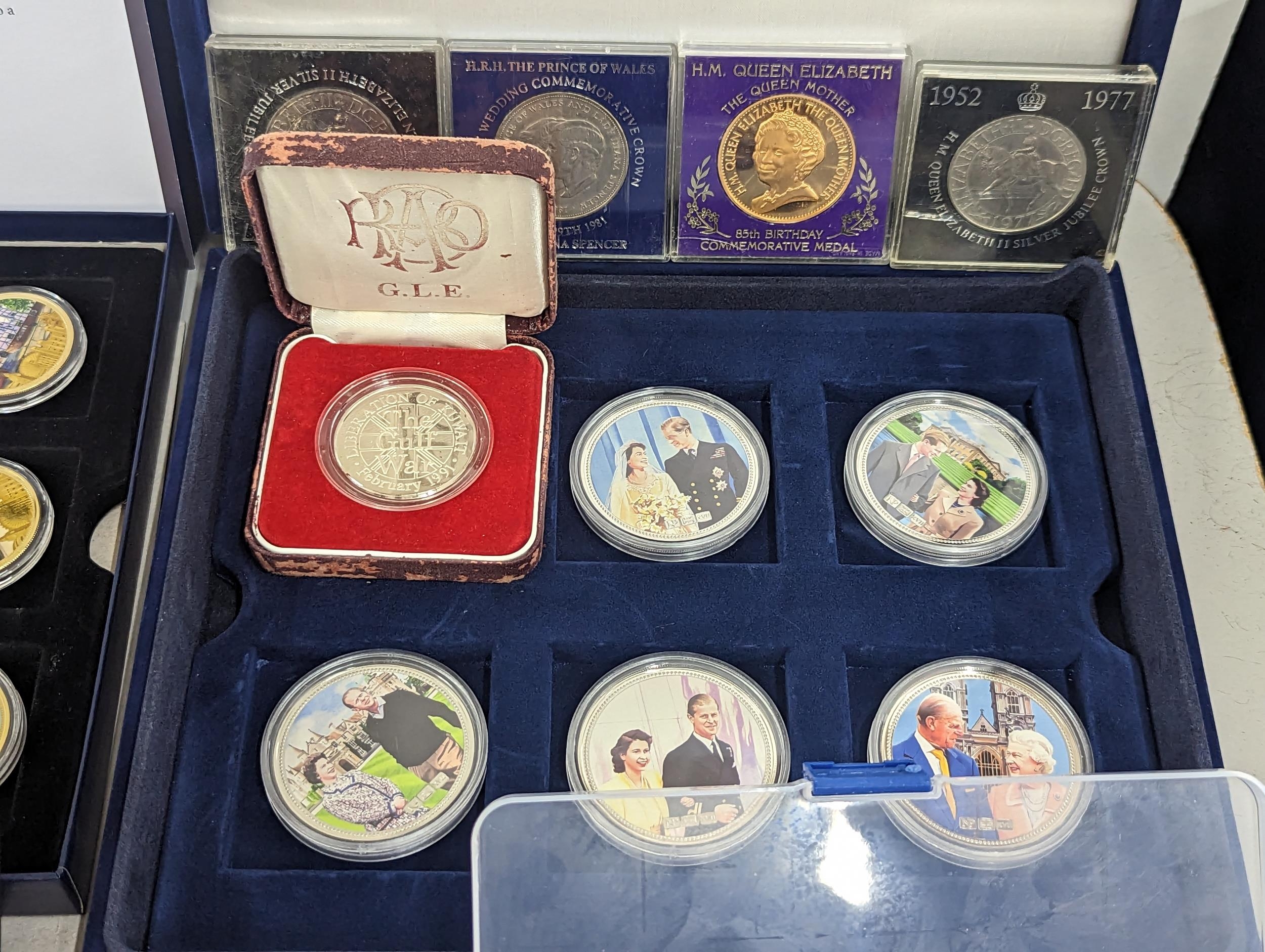 A large group of coins to include Westminster Elizabeth II and Prince Philip Numis proof crowns, - Image 9 of 18