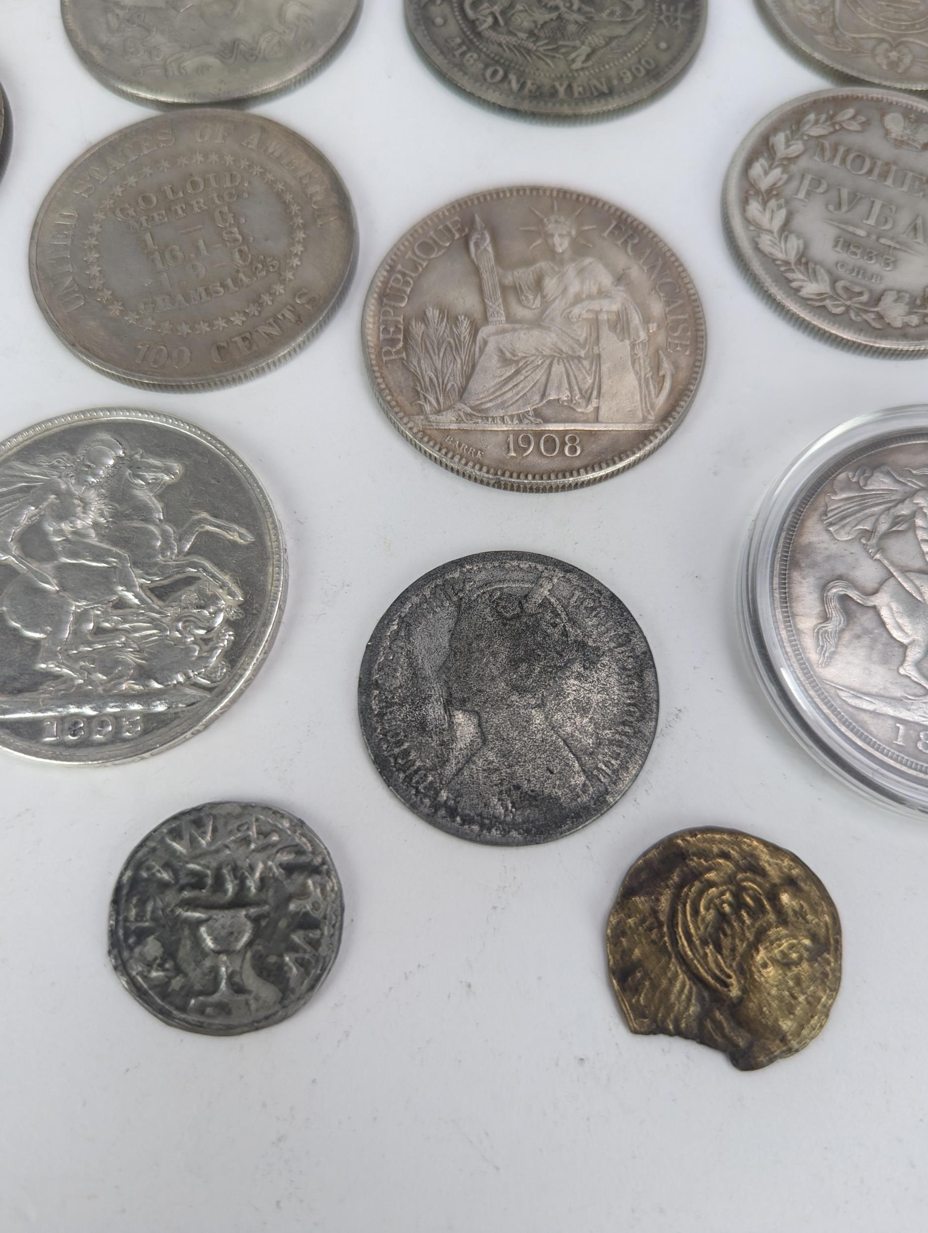 A group of Replica coins to include 1833 Russian Rubel, 'Junk Dollar', 1879 Goloid 100 cents, 1911 - Image 7 of 7