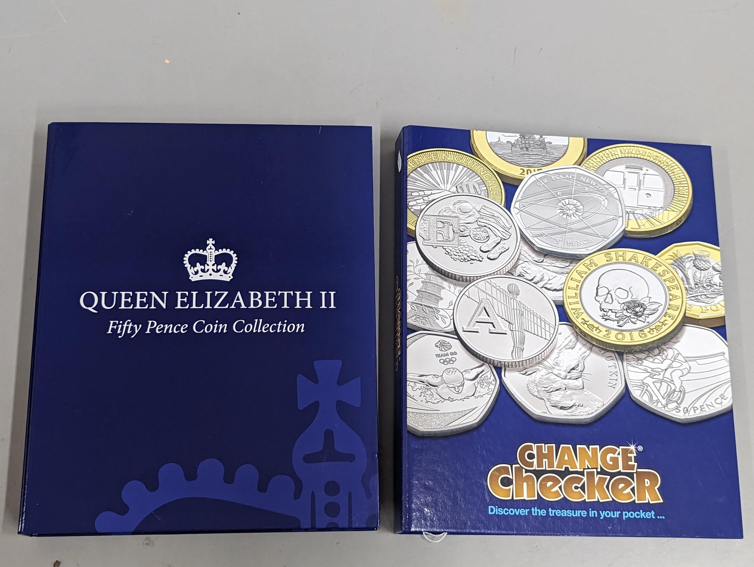 Change checker the A-Z of Great Britain 10p collection with A-Z Crown style coin, in binder, along