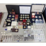A large group of coins to include Westminster Elizabeth II and Prince Philip Numis proof crowns,