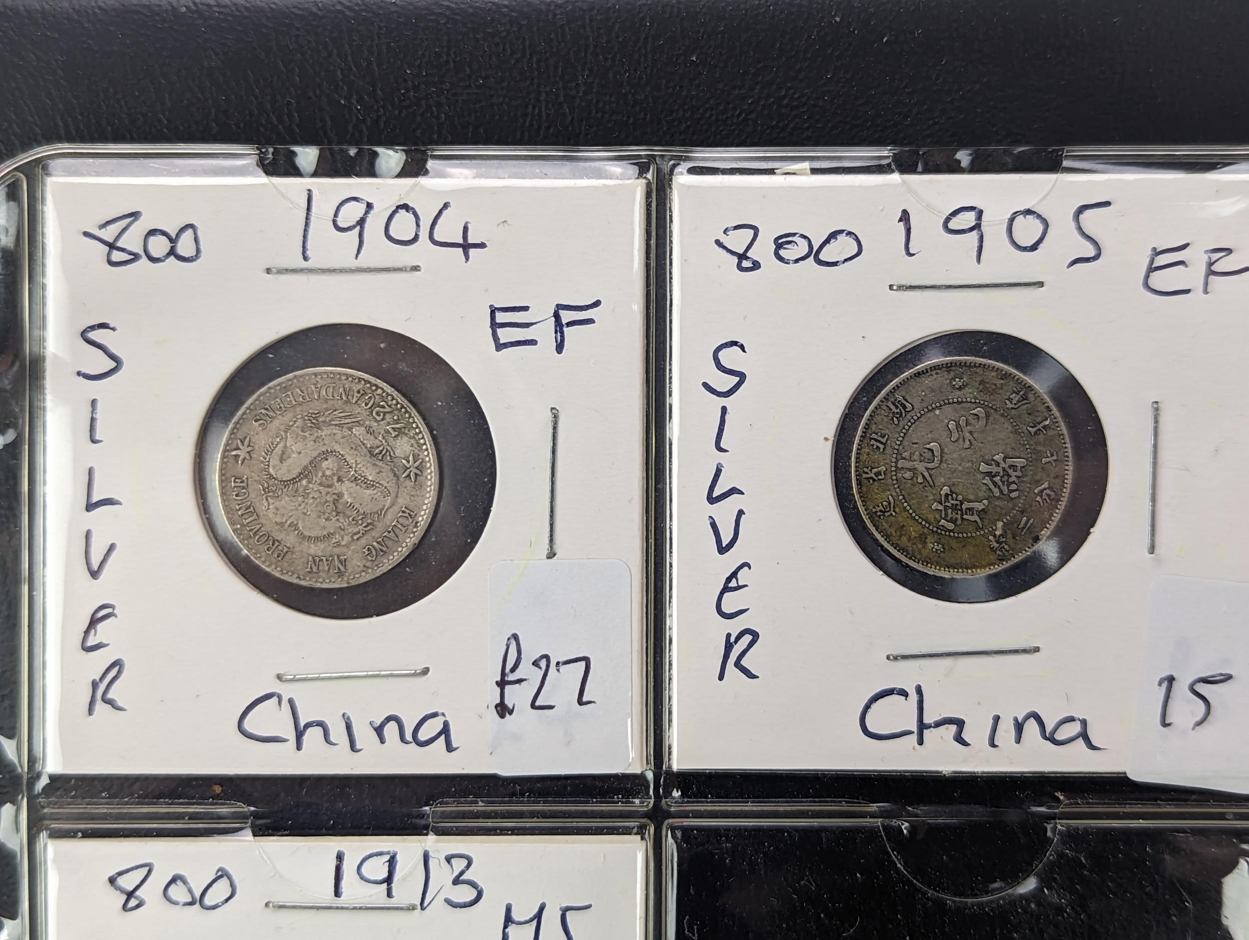 An album of mixed world silver coinage to include a 1912 British Trade Dollar, 1861-1908 Chinese - Image 47 of 58