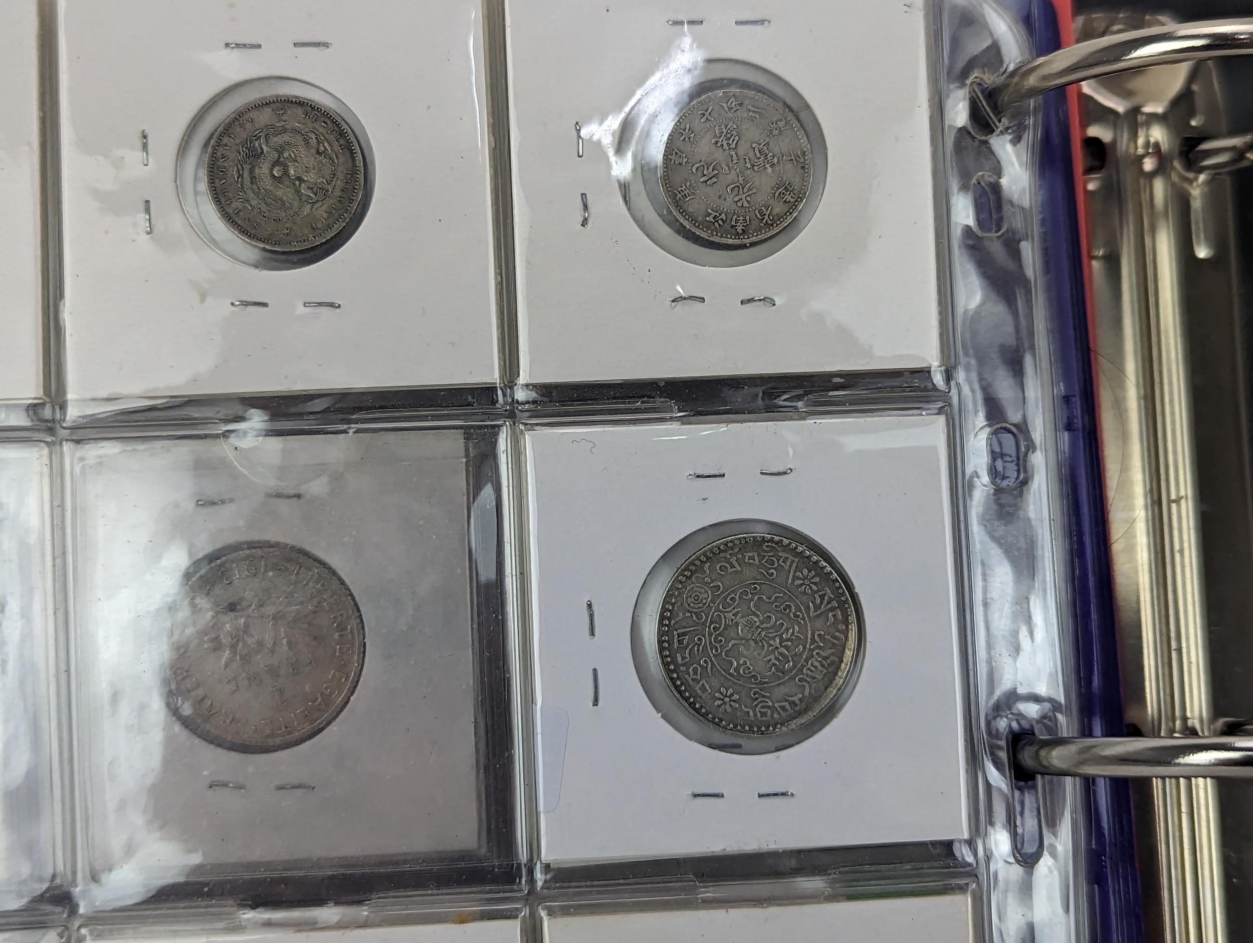 An album of mixed world silver coinage to include a 1912 British Trade Dollar, 1861-1908 Chinese - Image 57 of 58