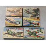 A group of vintage boxed WWII Model Aircraft to include Revell F4V-1D Corsair, P-39Q Aira Cobra,