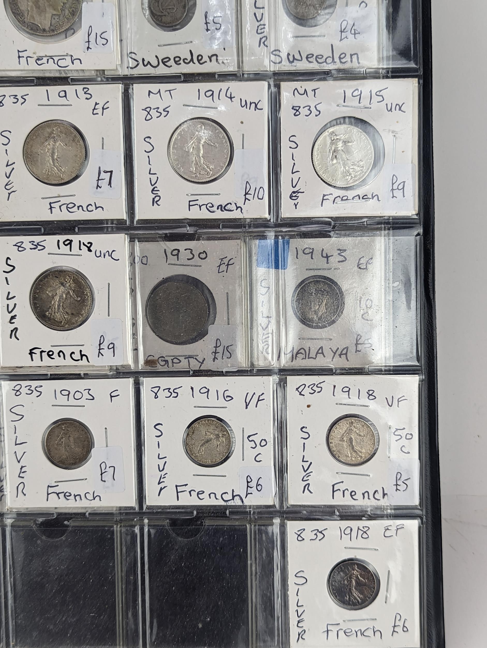 An album of mixed world silver coinage to include a 1912 British Trade Dollar, 1861-1908 Chinese - Image 38 of 58