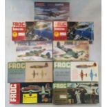 A group of nine vintage boxed FROG Model WWII British Aircraft to include Handley Page, Hampden,