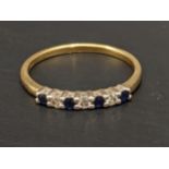 An 18ct gold sapphire and diamond ring, 2.6g Location: