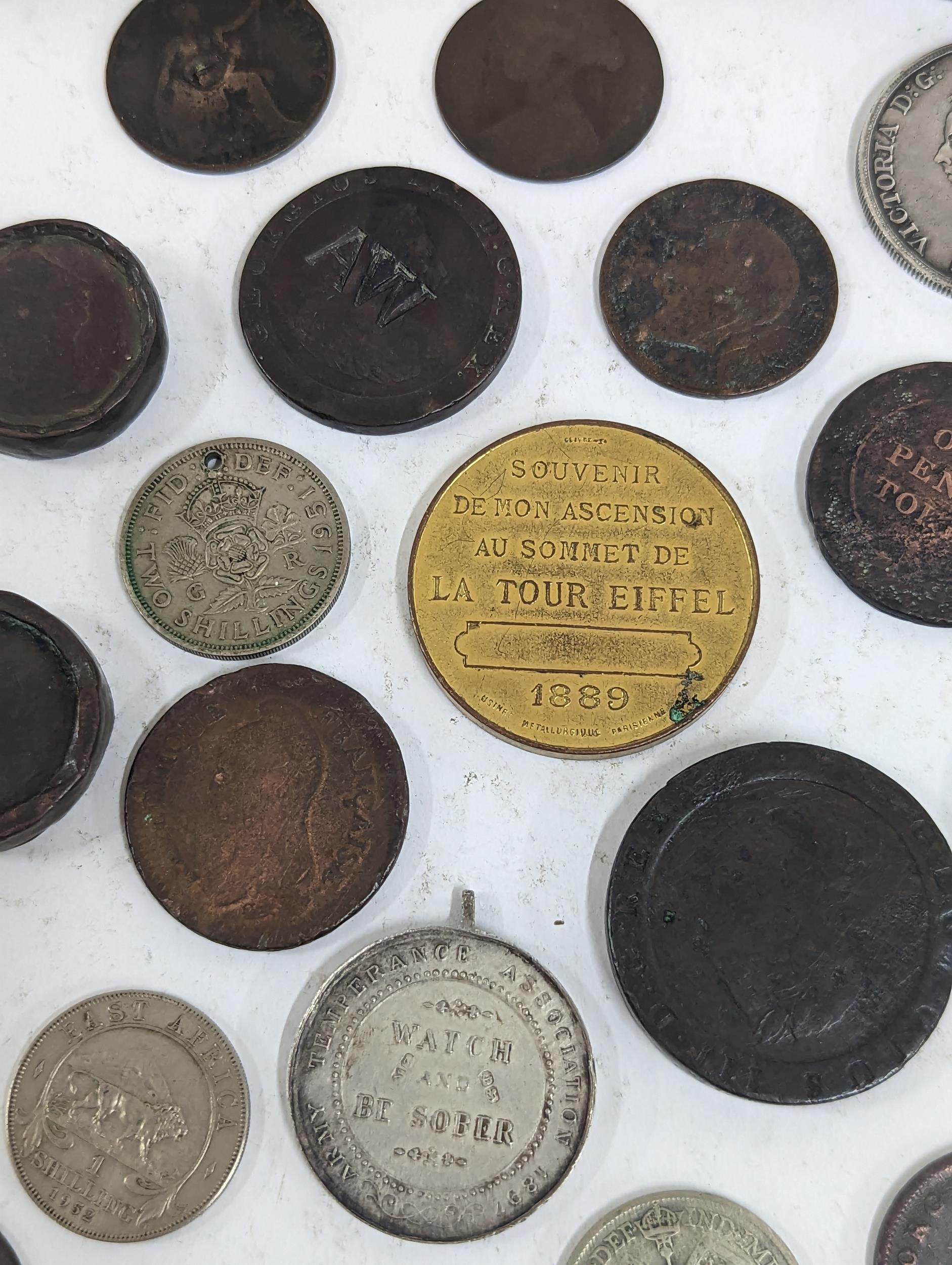 Mixed coinage to include a William III 169* silver sixpence A/F and copper examples, Cartwheel - Image 13 of 13