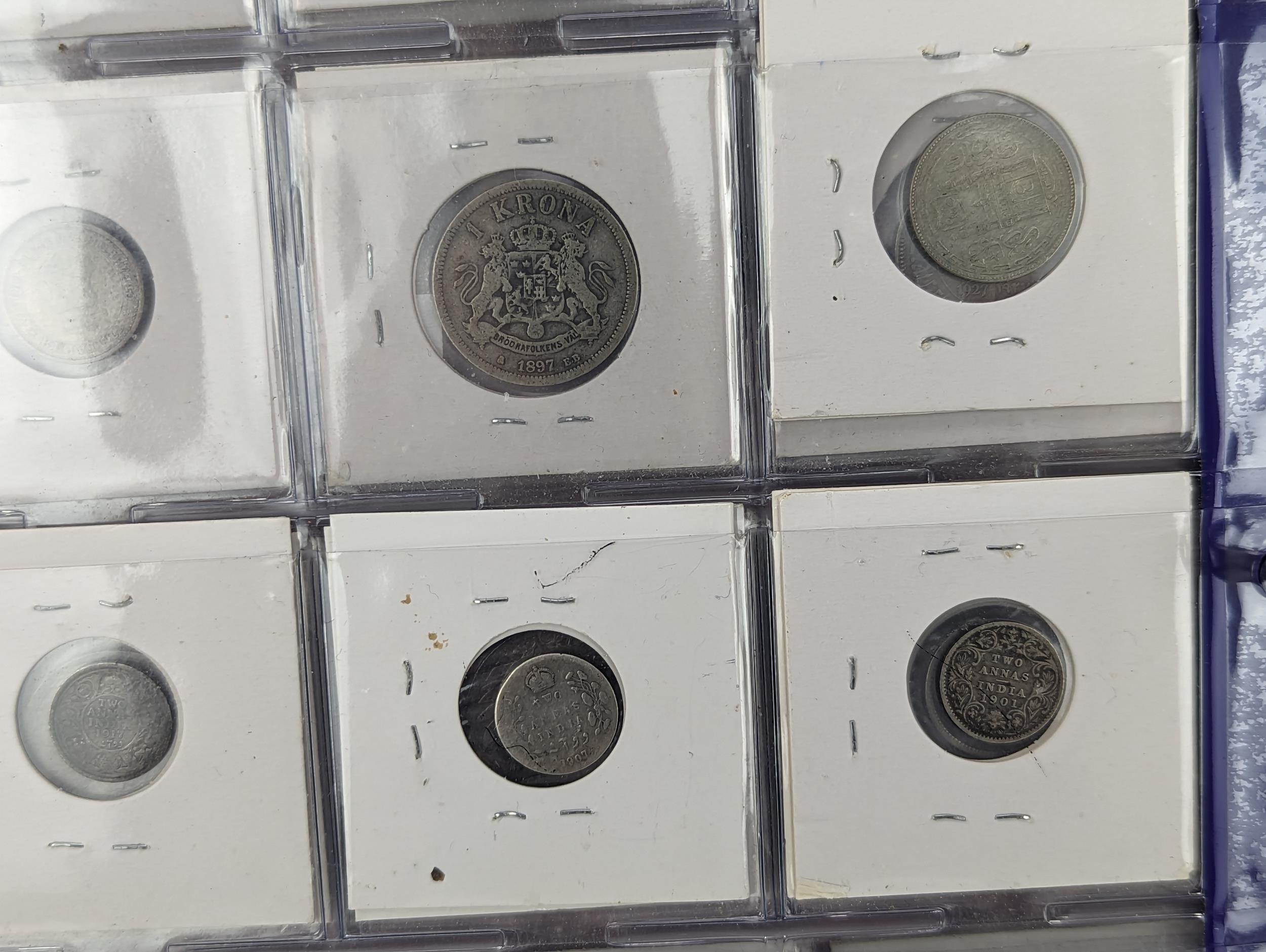 An album of mixed world silver coinage to include a 1912 British Trade Dollar, 1861-1908 Chinese - Image 33 of 58