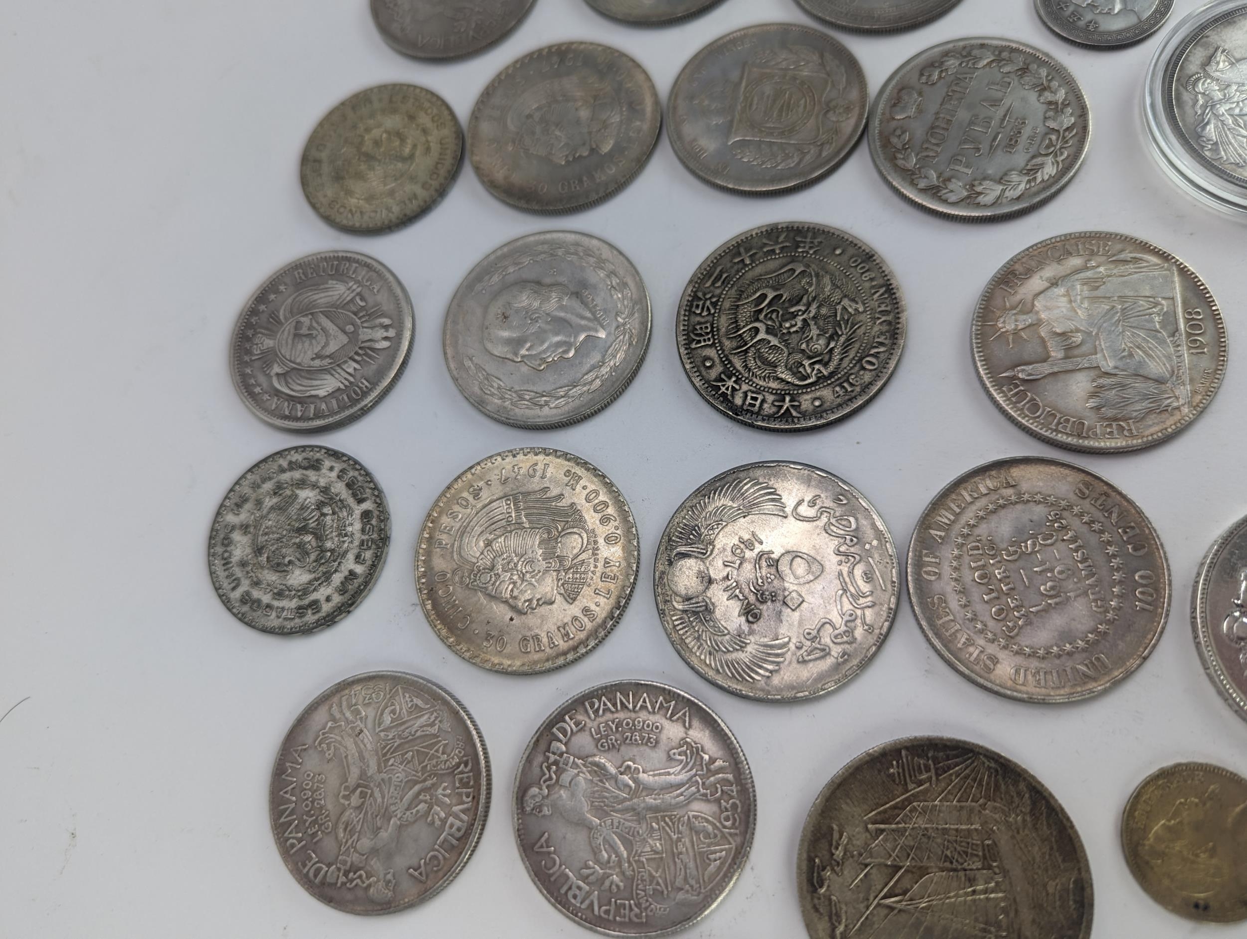 A group of Replica coins to include 1833 Russian Rubel, 'Junk Dollar', 1879 Goloid 100 cents, 1911 - Image 4 of 7