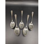 Five silver teaspoons hallmarked London 1974, total weight 98.4g Location: