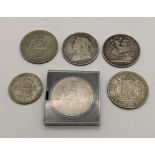 Victorian and later coins to include a Crown and half crown and other coins Location: