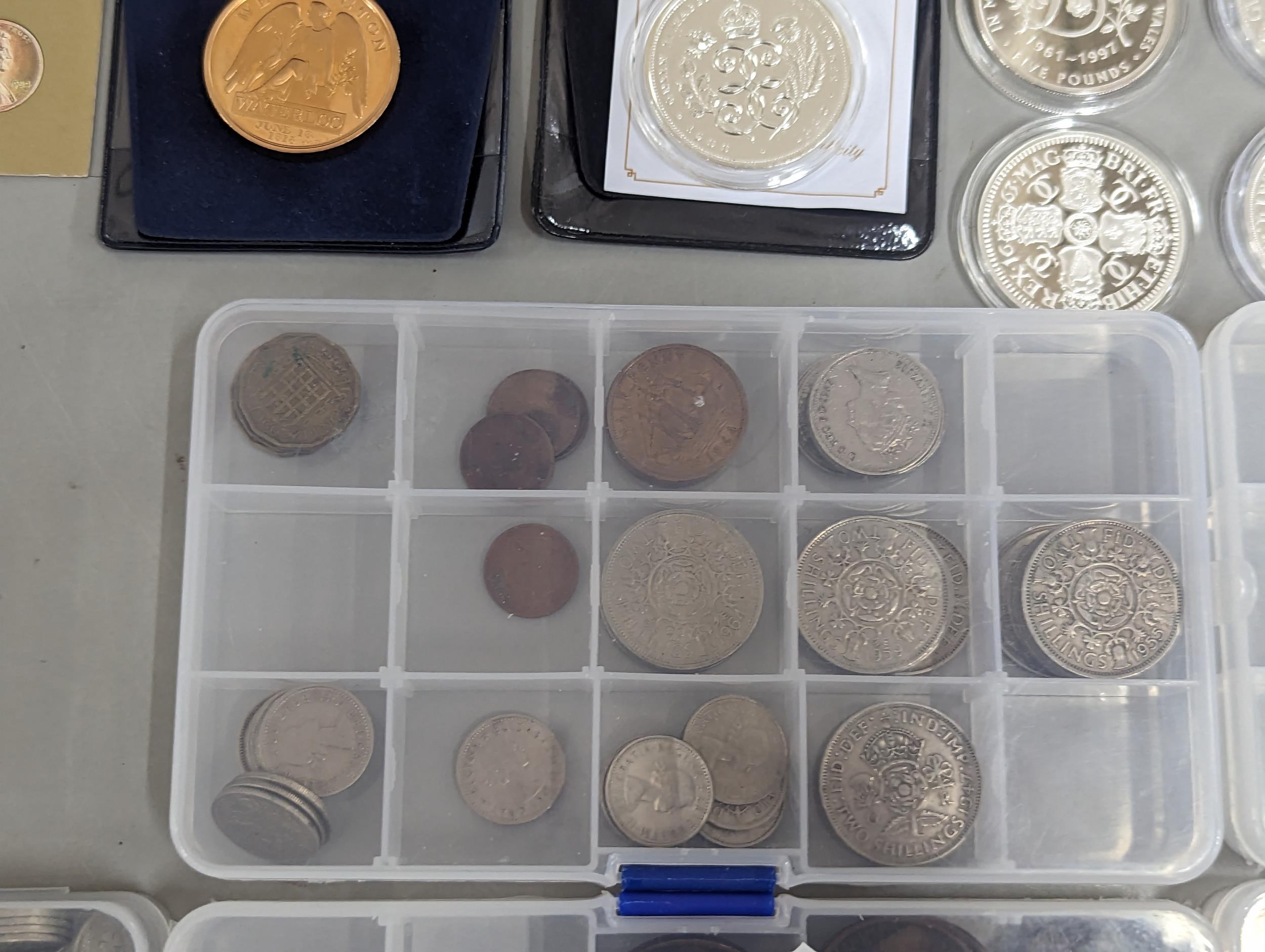 A large group of coins to include Westminster Elizabeth II and Prince Philip Numis proof crowns, - Image 17 of 18