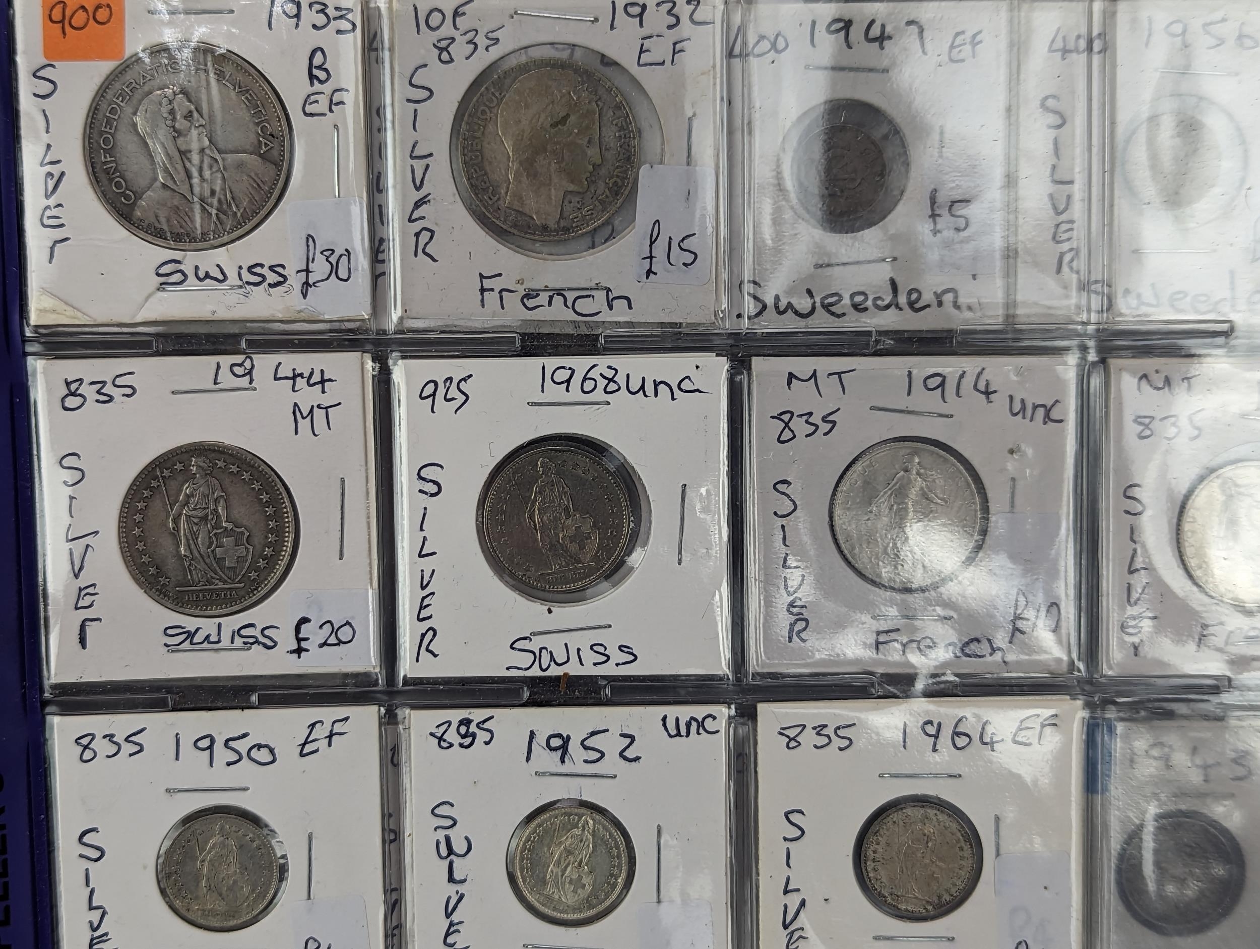 An album of mixed world silver coinage to include a 1912 British Trade Dollar, 1861-1908 Chinese - Image 34 of 58