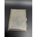 A silver cigarette case with a machine made detail, total weight 79.6g Location: