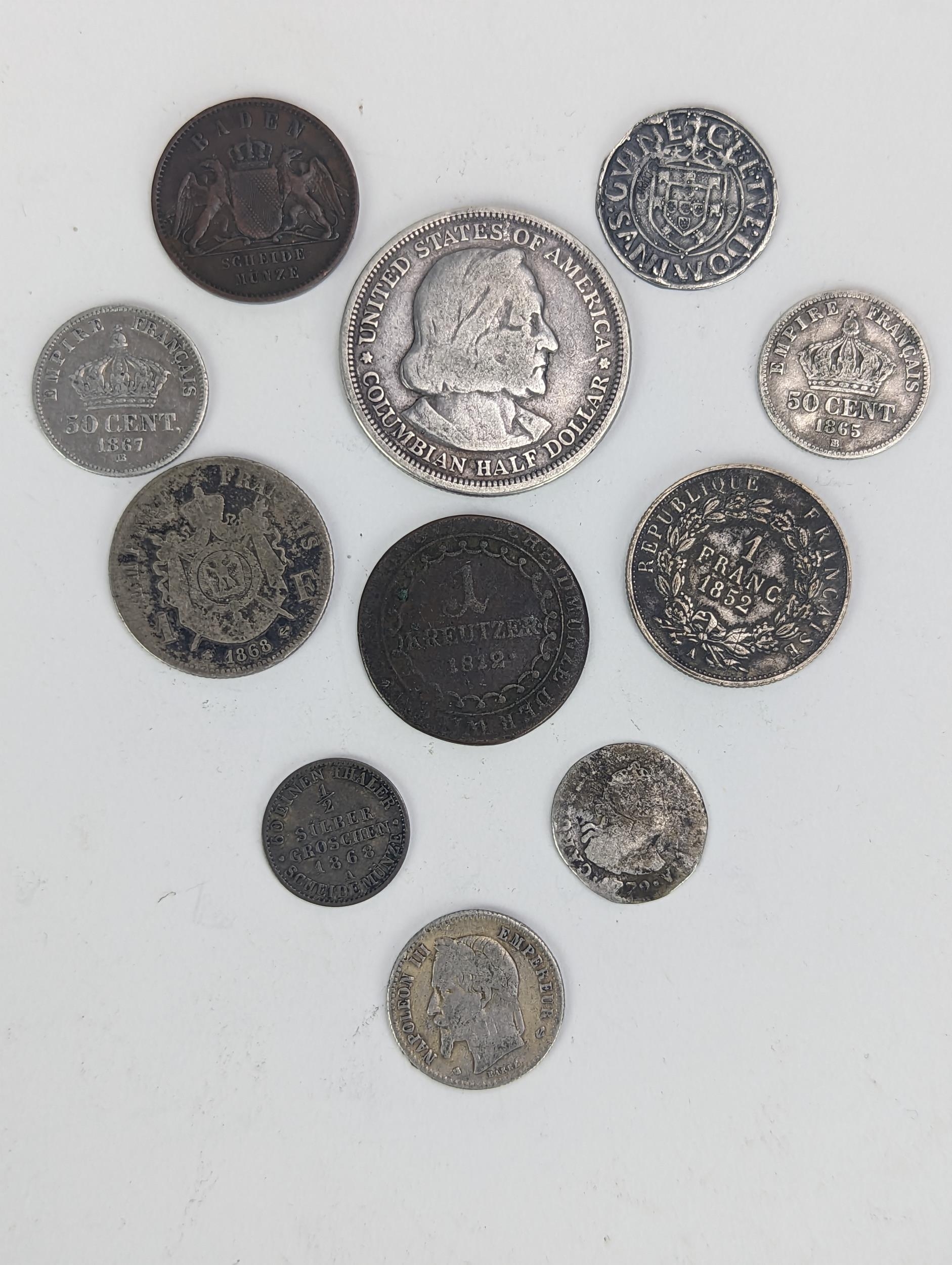 A group of 19th century and other coinage to include napoleon III 1 Franc 1852, 1868 and 1865 5 - Image 5 of 8