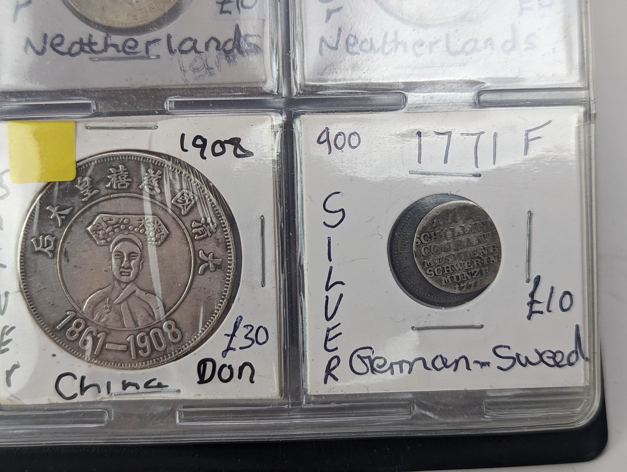 An album of mixed world silver coinage to include a 1912 British Trade Dollar, 1861-1908 Chinese - Image 4 of 58