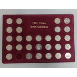 London 2012 Olympic Games 50p collection, 28/29, to include football, archery and tennis, in a red