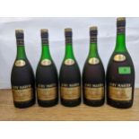 Five bottles of Remy Martin Cognac, 4 x 70cl, 1 x 1ltr Location:
