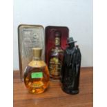 A single bottle of Chivas Regal 75cl, a single bottle of Dimple Haig 13 1/3 fl oz and a Wade flask