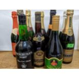 Eleven mixed bottles to include Napoleon Brandy and Champagne Location: