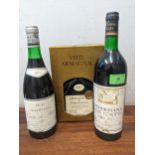 Three bottles to include 1961 Armagnac and Rioja